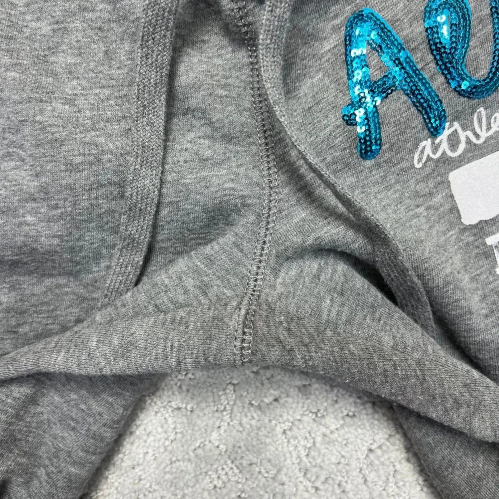 Aeropostale Sweatpants Womens Medium Grey Aero Live Love Dream Sequin Low Rise